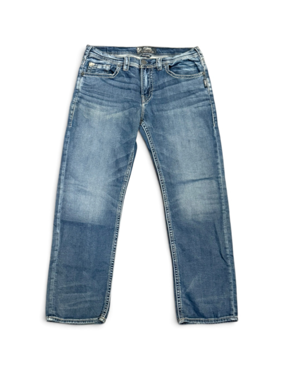 Silver Jeans Co Grayson Mens Jeans W36 L32 Straight Leg Medium Wash Stretch Deni - Picture 1 of 6